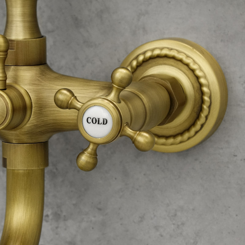 Wannenbatterie für die Wandmontage Messing antik ENNIS - Palo24