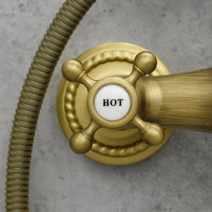 Wannenbatterie für die Wandmontage Messing antik ENNIS - Palo24