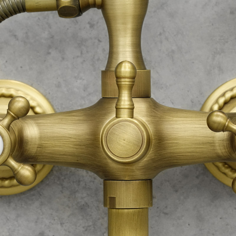 Wannenbatterie für die Wandmontage Messing antik ENNIS - Palo24