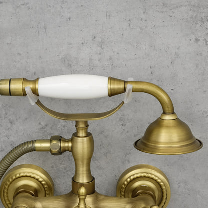 Wannenbatterie für die Wandmontage Messing antik ENNIS - Palo24