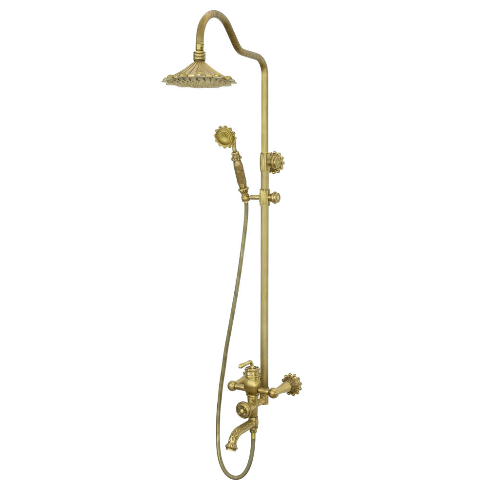 Brausebatterie Messing antik FLOWER - Palo24