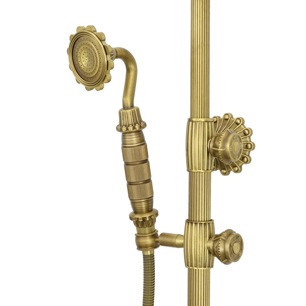 Brausebatterie Messing antik FLOWER - Palo24