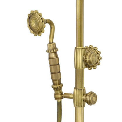 Brausebatterie Messing antik FLOWER - Palo24