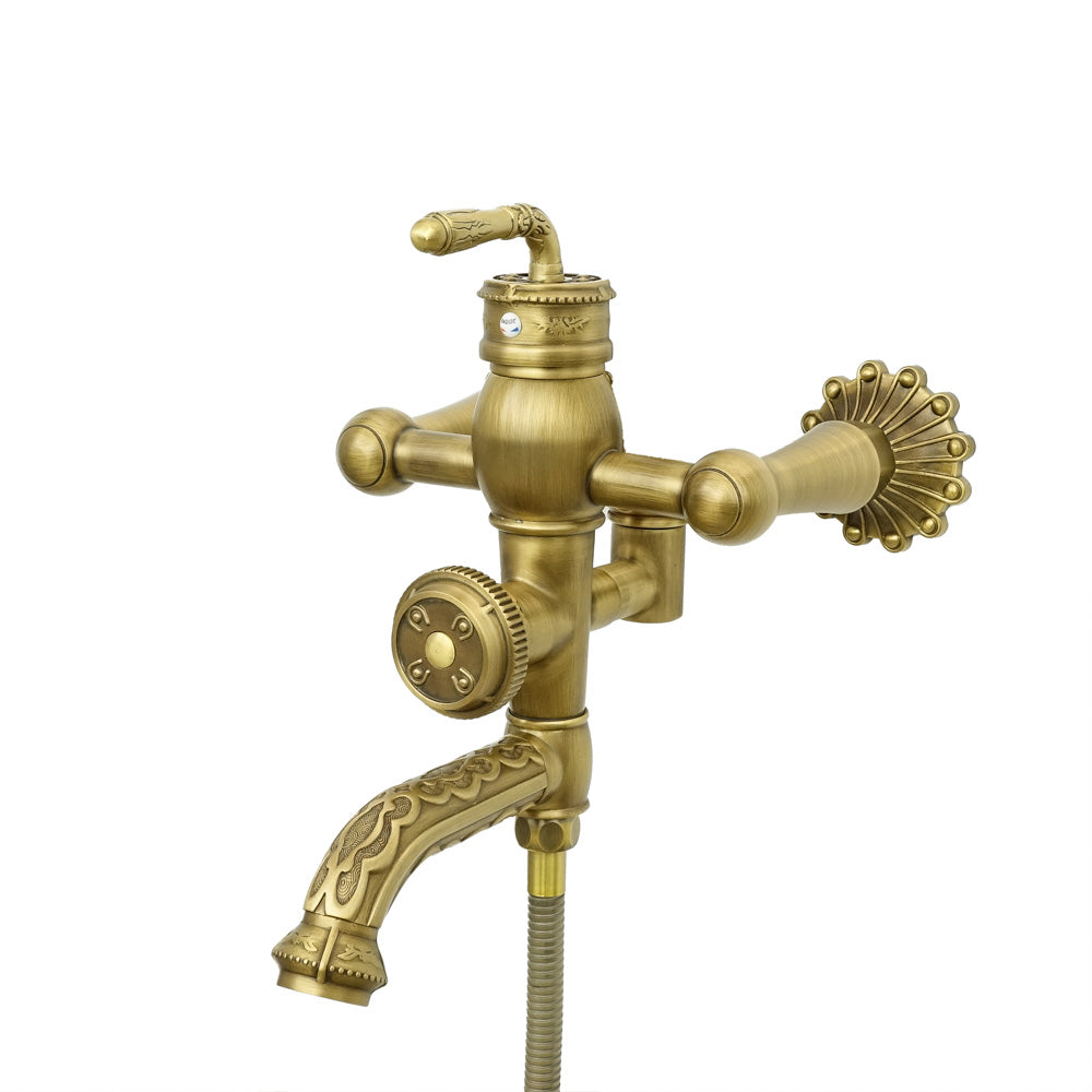 Brausebatterie Messing antik FLOWER - Palo24