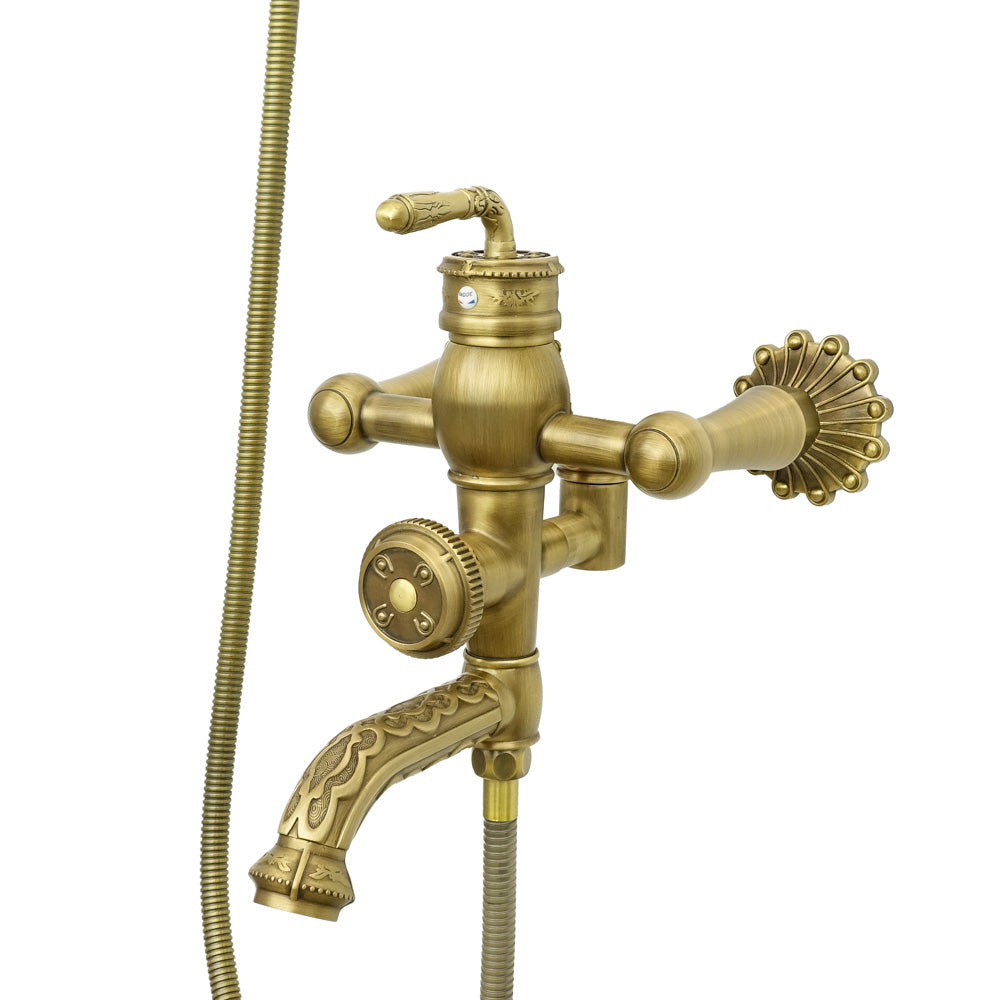 Brausebatterie Messing antik FLOWER - Palo24