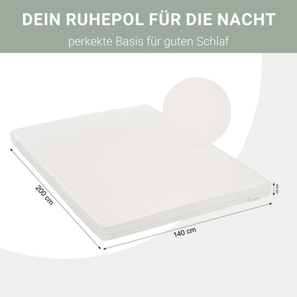 Holzbett mit Matratze 140x200 cm Natur