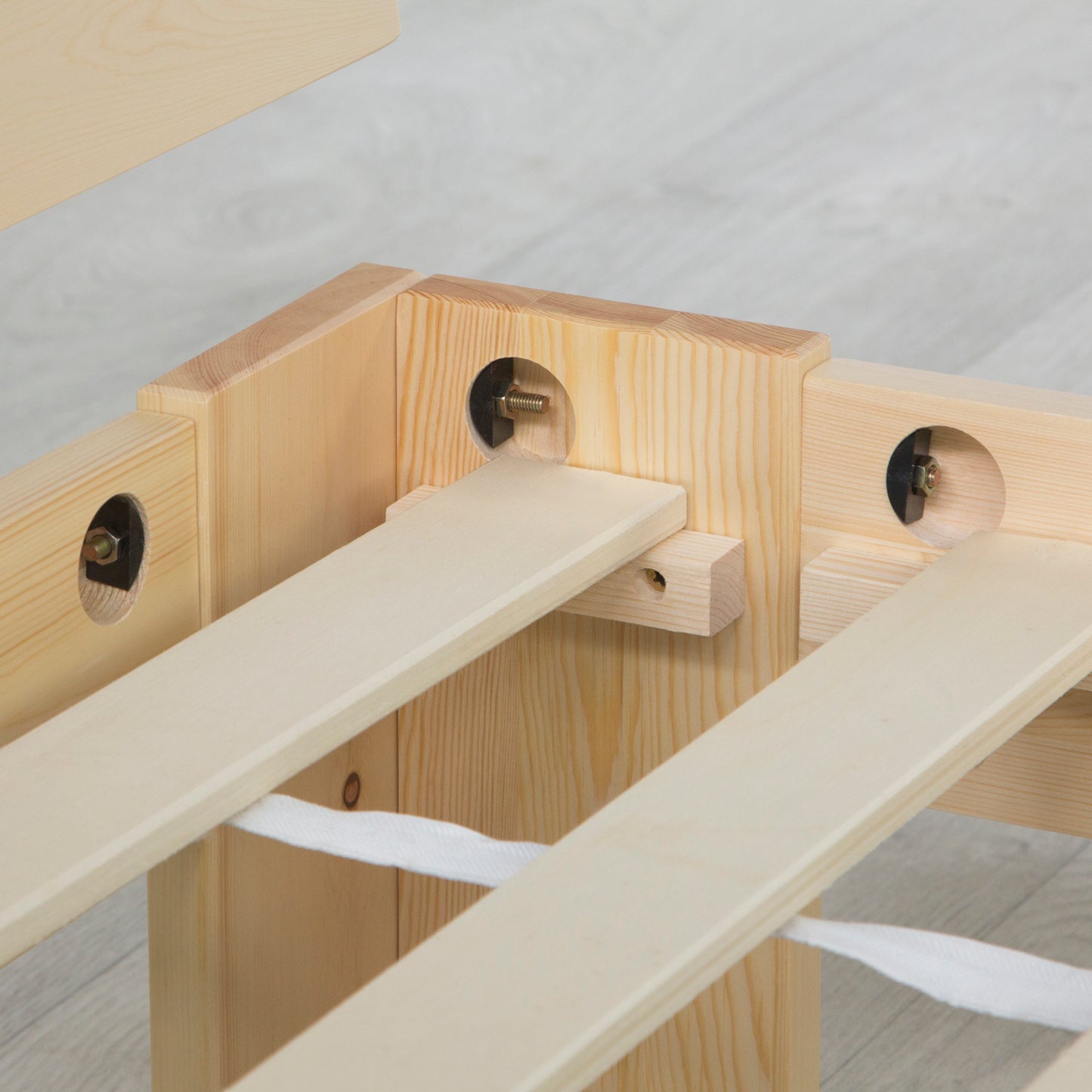 Holzbett mit Matratze 140x200 cm Natur