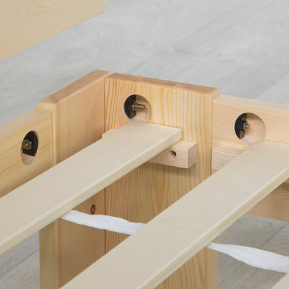 Holzbett mit Matratze 140x200 cm Natur