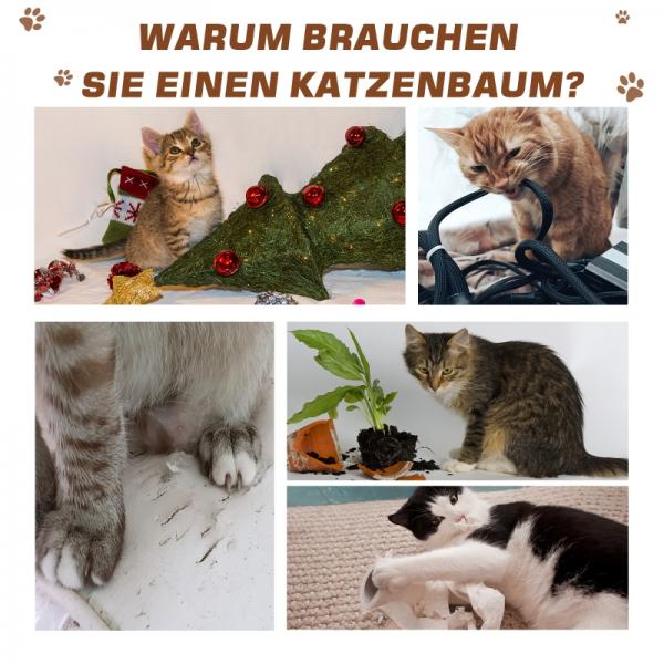 Katzenbaum Kratzbaum mit Mehrstöckigem Aktivitätszentrum Jute Grau