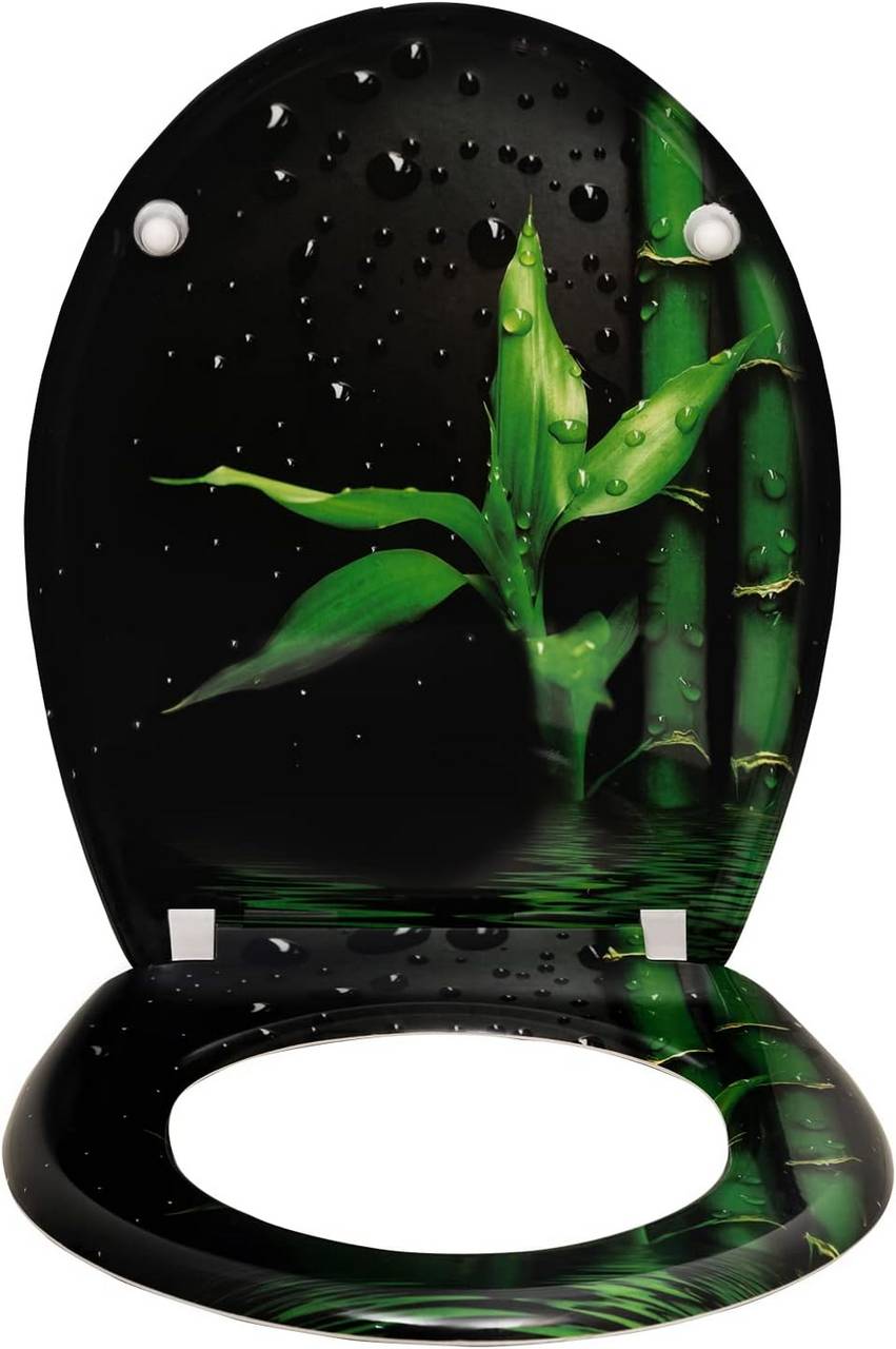 Duroplast Toilettensitz mit Absenkautomatik Bambus - Palo24