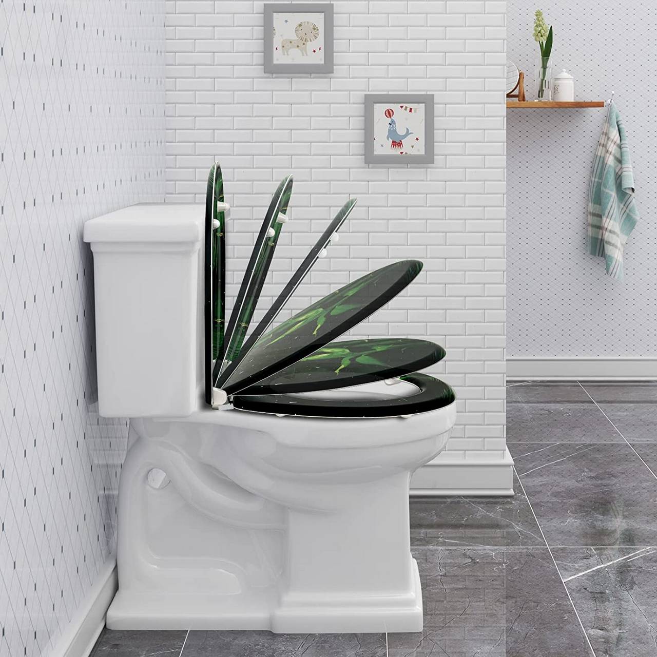 Duroplast Toilettensitz mit Absenkautomatik Bambus - Palo24