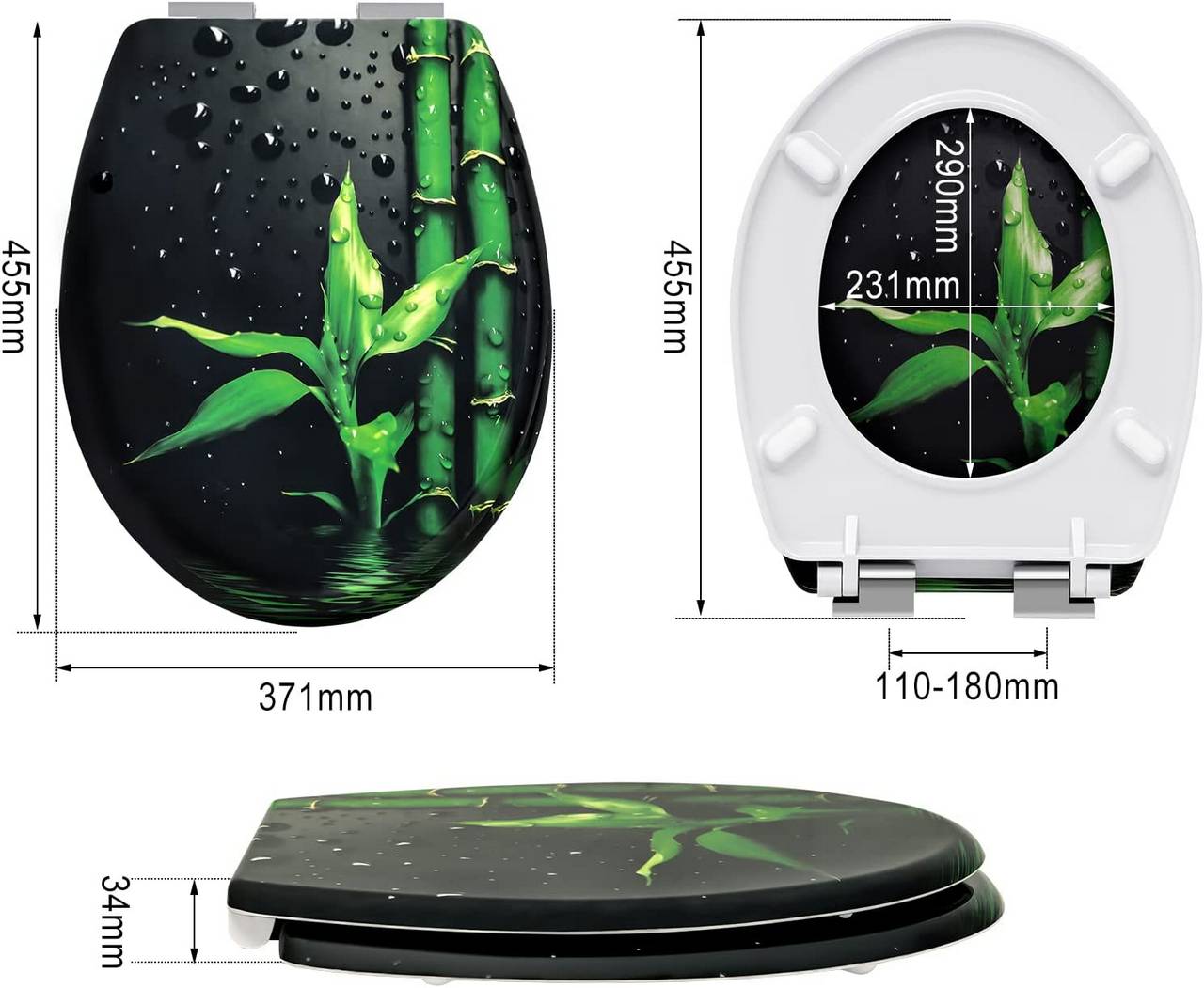 Duroplast Toilettensitz mit Absenkautomatik Bambus - Palo24