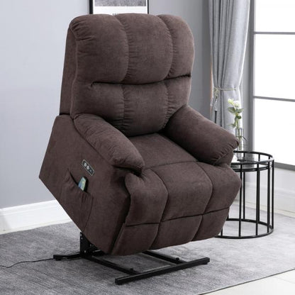 Fauteuil de massage avec fonction chauffante port USB marron