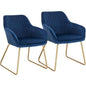 Lot de 2 chaises de salle à manger en velours modèle Stella bleu