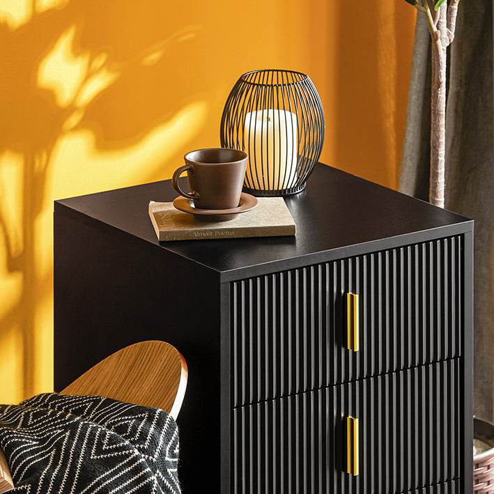 Nachttisch mit 3 Schubladen | Sofatisch | Beistelltisch | Schwarz - Palo24