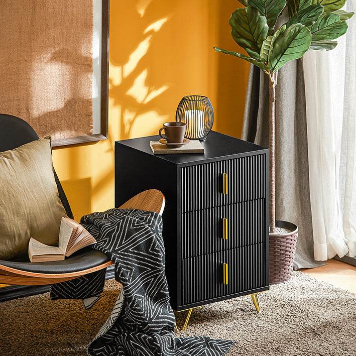 Nachttisch mit 3 Schubladen | Sofatisch | Beistelltisch | Schwarz - Palo24