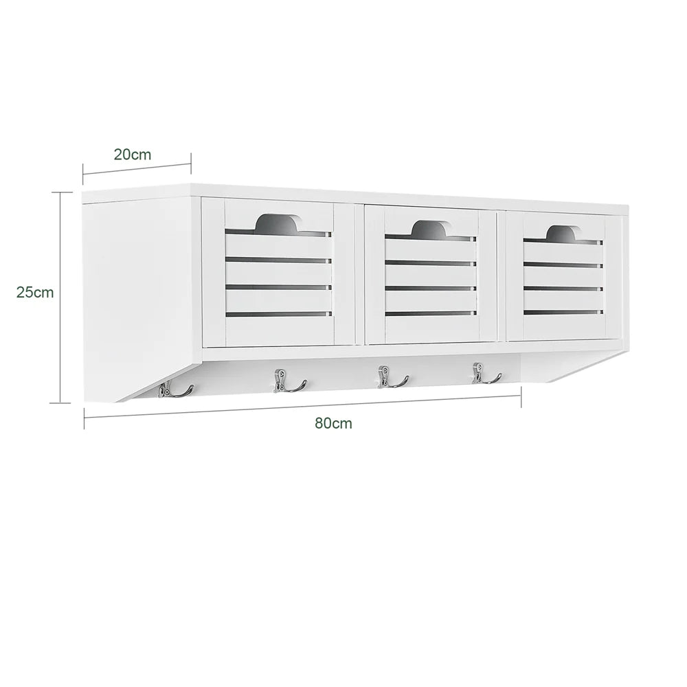 Wandgarderobe | Hängeregal | Flurgarderobe Weiss FHK19-W