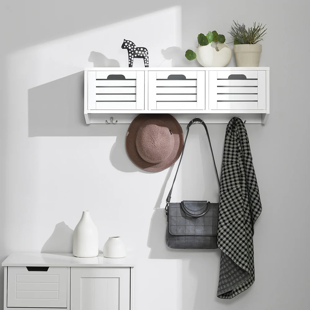 Wandgarderobe | Hängeregal | Flurgarderobe Weiss FHK19-W