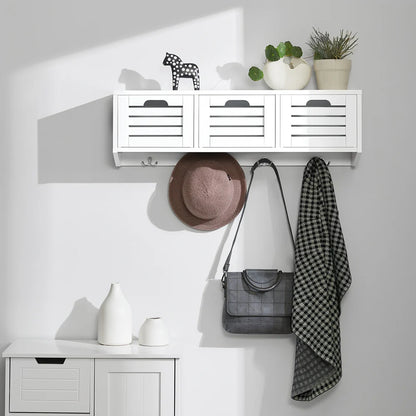 Wandgarderobe | Hängeregal | Flurgarderobe Weiss FHK19-W