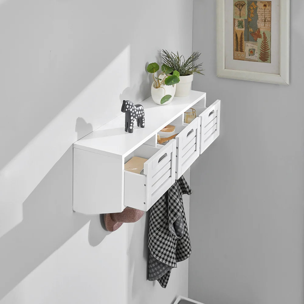 Wandgarderobe | Hängeregal | Flurgarderobe Weiss FHK19-W