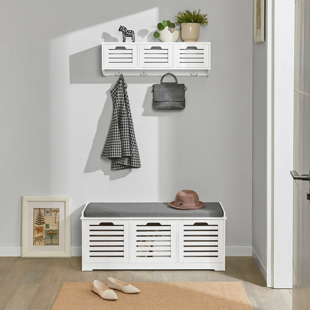 Wandgarderobe | Hängeregal | Flurgarderobe Weiss FHK19-W