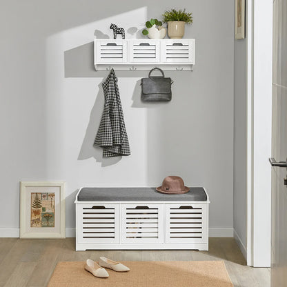 Wandgarderobe | Hängeregal | Flurgarderobe Weiss FHK19-W