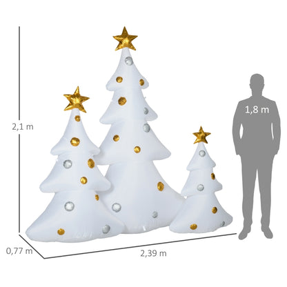 3er-Set aufblasbare Weihnachtsbäume Weihnachtsbaum 210 cm