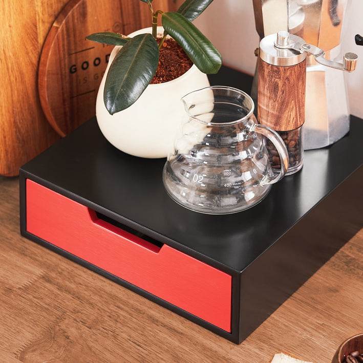 Kaffeekapsel Box | Kapselspender | Monitorständer | Monitorerhöhung mit Schublade - Palo24