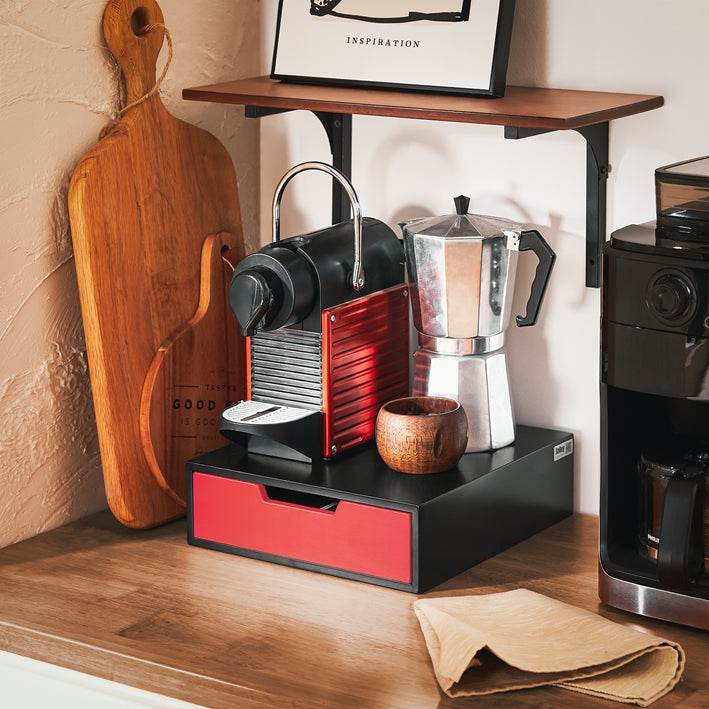 Kaffeekapsel Box | Kapselspender | Monitorständer | Monitorerhöhung mit Schublade - Palo24