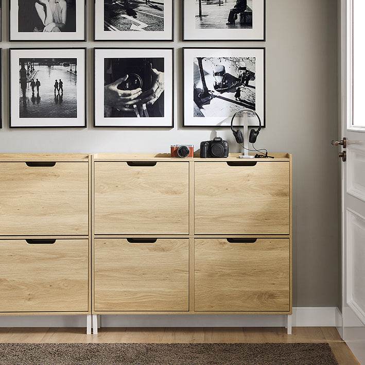 Schuhkipper | Schuhschrank mit 4 Klappen | schmal Schuhregal | Natur - Palo24