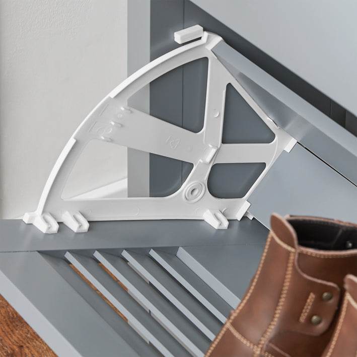 Schuhkipper | Schuhschrank mit 2 Klappen | Schuhkommode | Hellgrau - Palo24