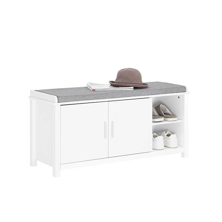 Schuhbank mit Sitzfläche | Dielenbank | Sitzbank | Schuhschrank | Weiss - Palo24