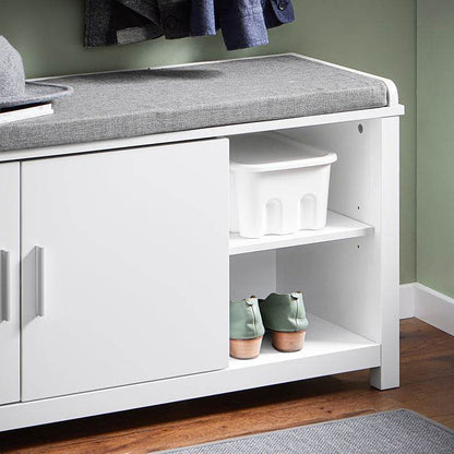 Schuhbank mit Sitzfläche | Dielenbank | Sitzbank | Schuhschrank | Weiss - Palo24