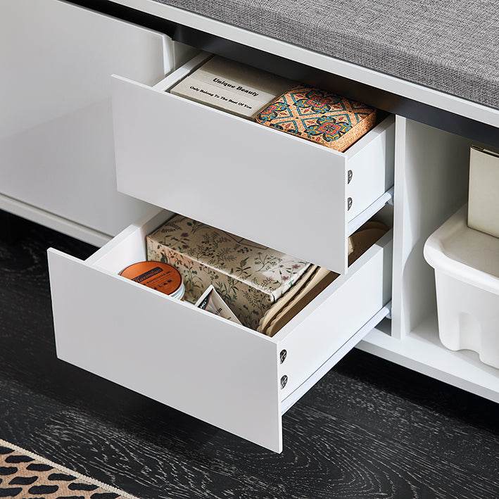 Schuhbank mit 2 Schubladen | Sitzbank | schuhschrank | Dielenbank | Weiss - Palo24