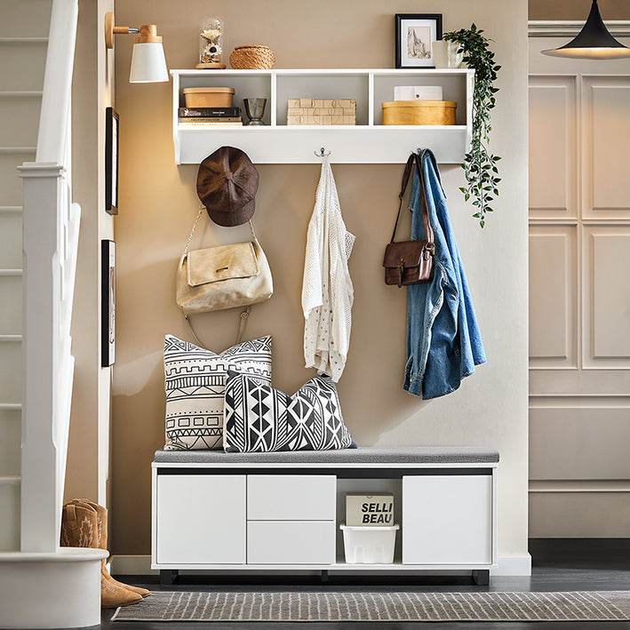Schuhbank mit 2 Schubladen | Sitzbank | schuhschrank | Dielenbank | Weiss - Palo24
