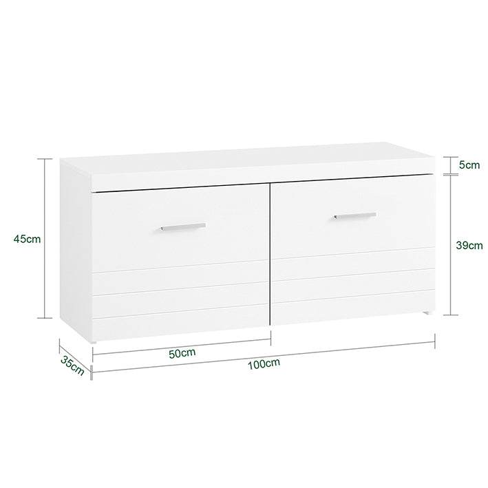 Schuhbank | Garderobenbank | Sitzbank mit Stauraum | Dielenbank | Weiss - Palo24