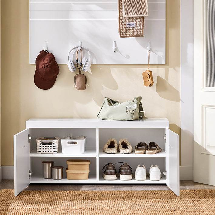 Schuhbank | Garderobenbank | Sitzbank mit Stauraum | Dielenbank | Weiss - Palo24