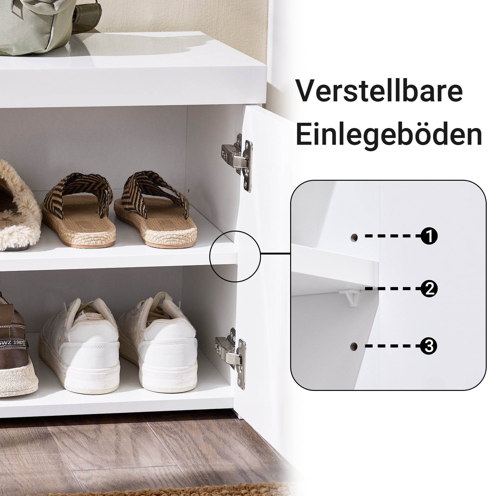 Schuhbank | Garderobenbank | Sitzbank mit Stauraum | Dielenbank | Weiss - Palo24