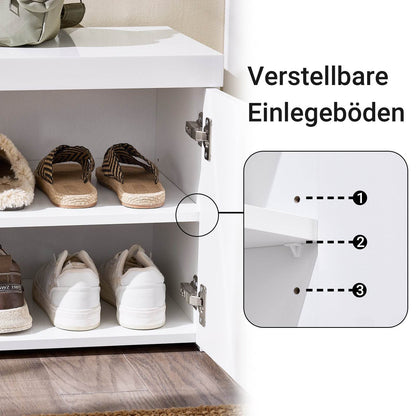 Schuhbank | Garderobenbank | Sitzbank mit Stauraum | Dielenbank | Weiss - Palo24