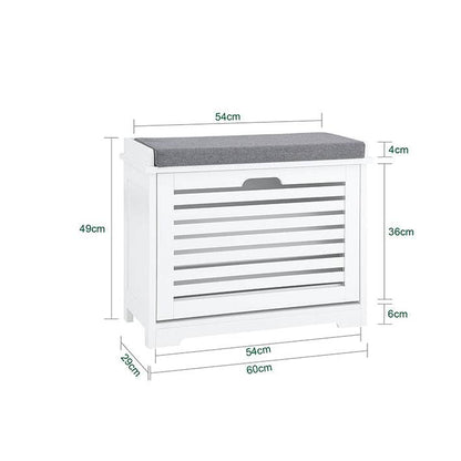 Schuhkipper | Schuhschrank mit Klappe | Sitzbank | Sitzkommode Weiss - Palo24