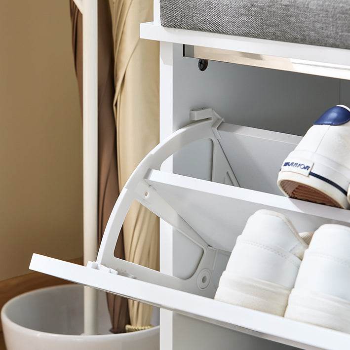 Schuhkipper | Schuhschrank mit Klappe | Sitzbank | Sitzkommode Weiss - Palo24