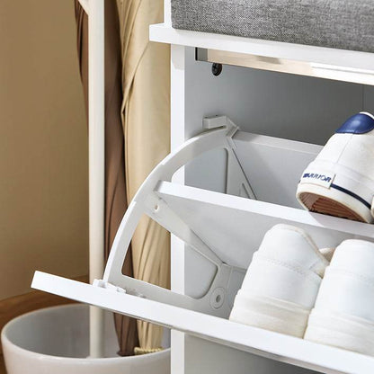 Schuhkipper | Schuhschrank mit Klappe | Sitzbank | Sitzkommode Weiss - Palo24