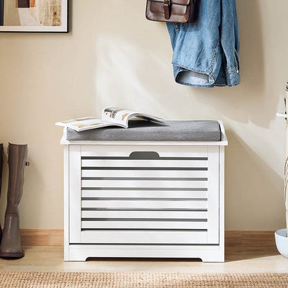 Schuhkipper | Schuhschrank mit Klappe | Sitzbank | Sitzkommode Weiss - Palo24