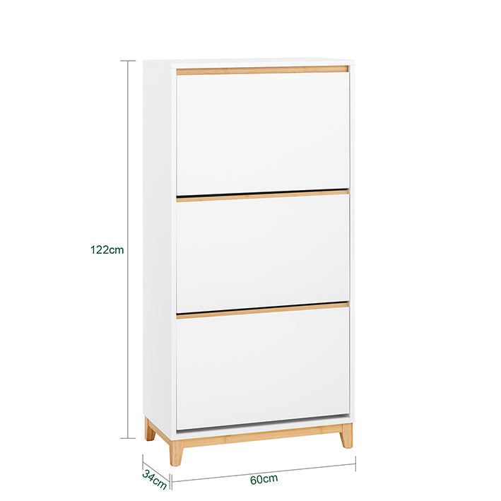 Schuhkommode Weiß 3 Klappen