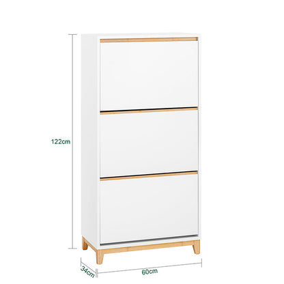 Schuhkommode Weiß 3 Klappen