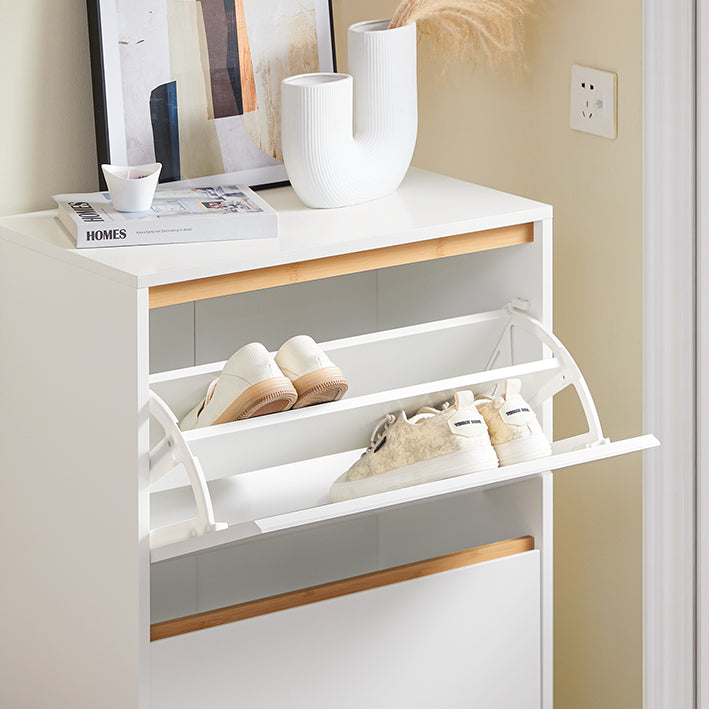 Schuhkommode Weiß 3 Klappen