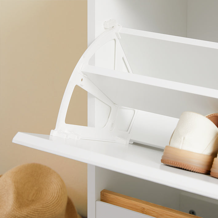 Schuhkommode Weiß 3 Klappen