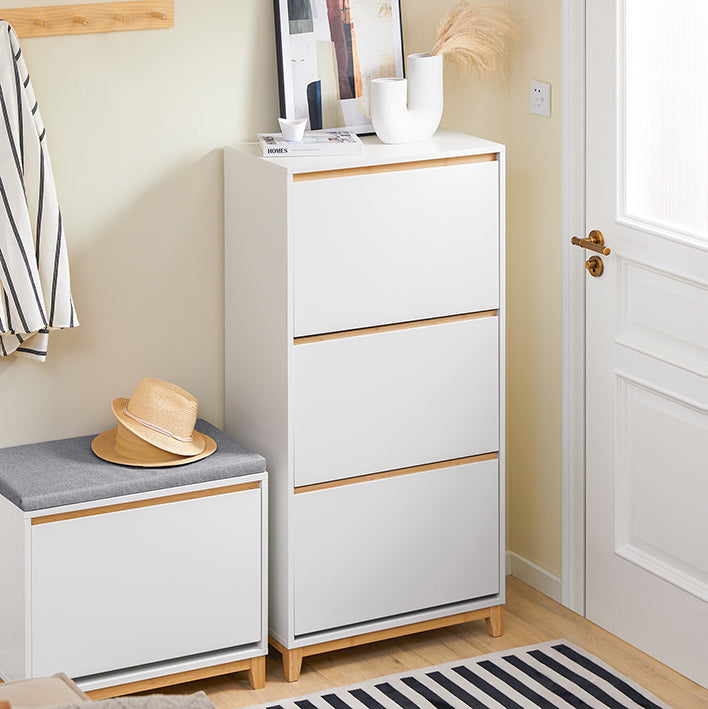 Schuhkommode Weiß 3 Klappen