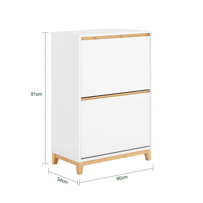 Schuhkipper | Schuhschrank mit 2 Klappen | Schuhkommode Weiss - Palo24