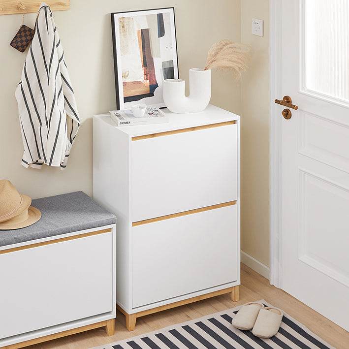 Schuhkipper | Schuhschrank mit 2 Klappen | Schuhkommode Weiss - Palo24